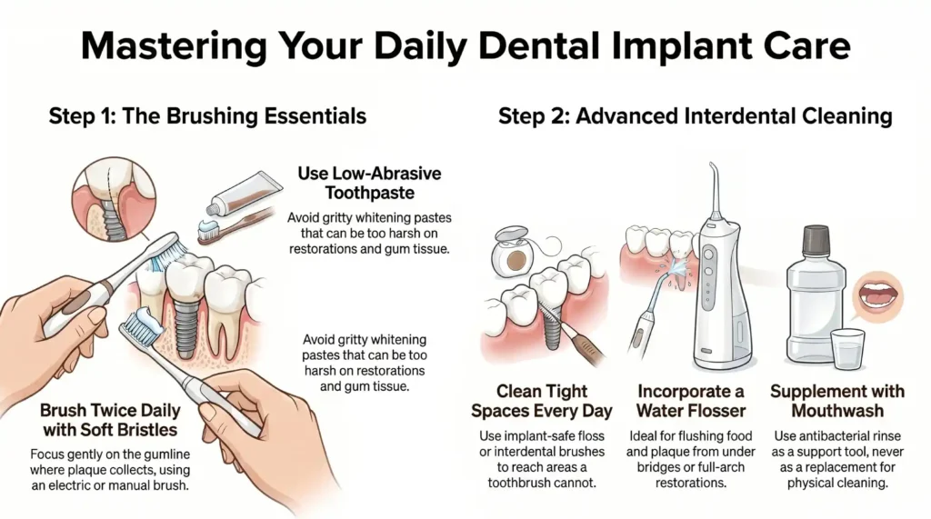 Daily Dental Implant Care at Home