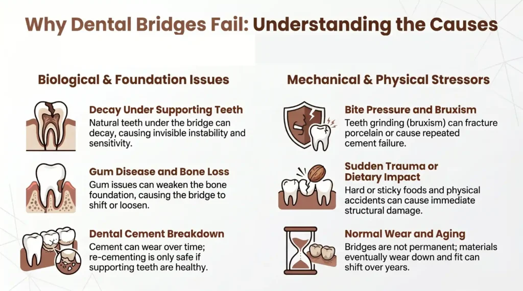 Why Dental Bridges Break, Loosen or Fall Out